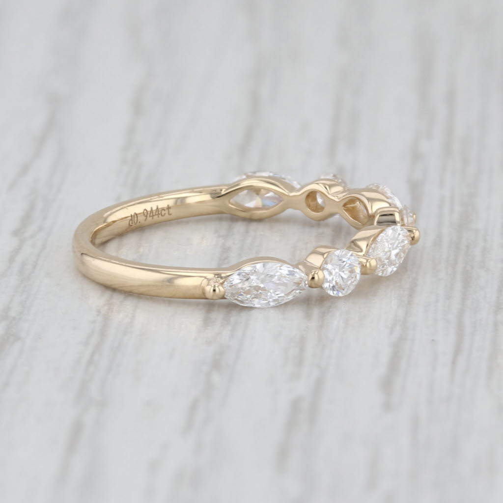 New 0.94ctw Lab Grown Diamond Wedding Band 14k Yellow Gold Sz 6.5 Stackable Ring