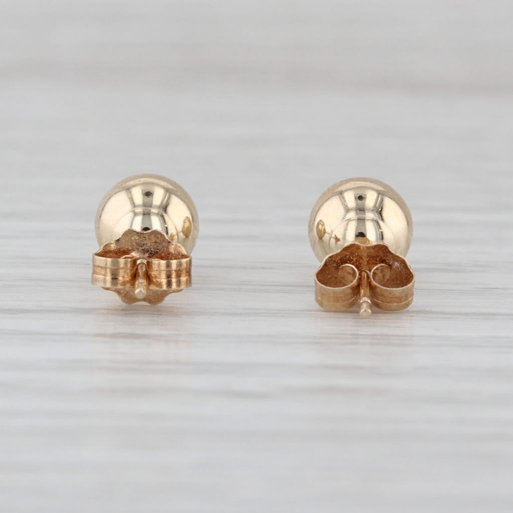 Bead Stud Earrings 14k Yelllow Gold 5.8mm Round Studs
