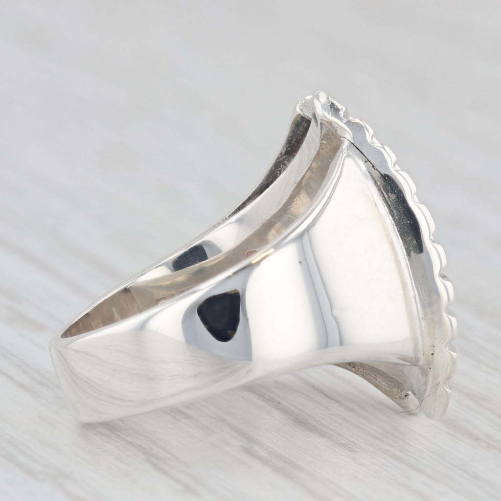 Light Gray Beveled Statement Ring Sterling Silver Size 4.25 Denmark