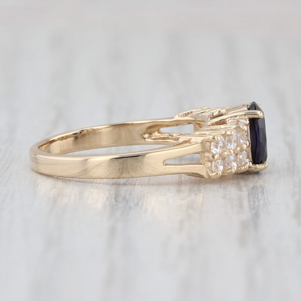 1.40ctw Lab Created Sapphire Cubic Zirconia Ring 14k Yellow Gold Size 6