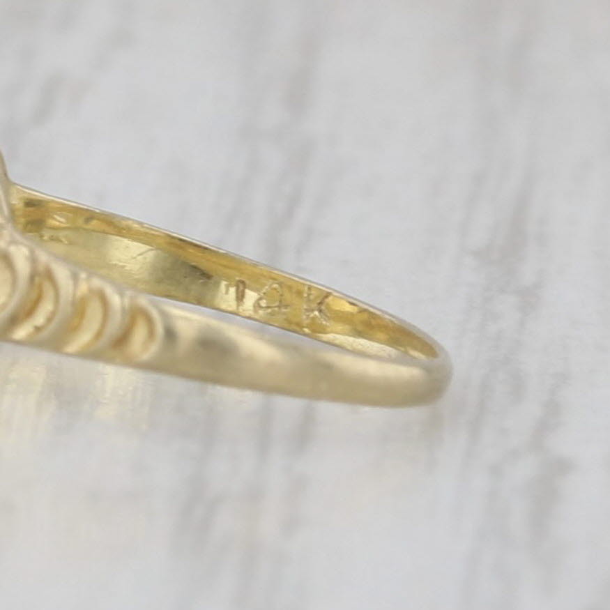 Vintage Engravable Hearts Ring 14k Yellow Gold Small Baby Size