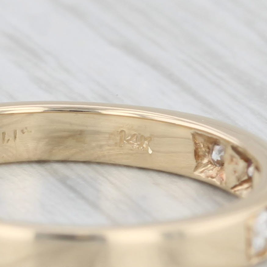 Light Gray 0.20ctw Diamond Band 14k Yellow Gold Size 7 Stackable Wedding Anniversary Band