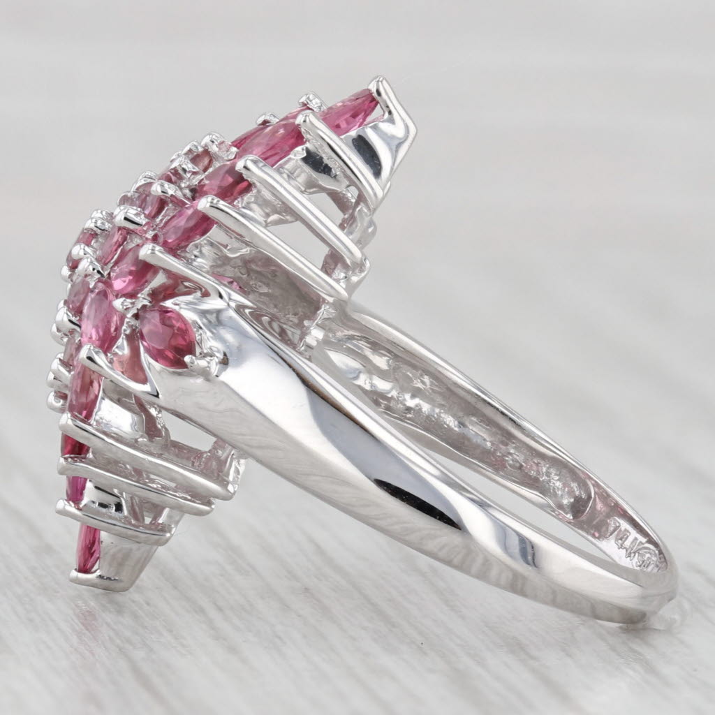 2ctw Pink Tourmaline Cluster Cocktail Ring 14k Yellow Gold Size 7