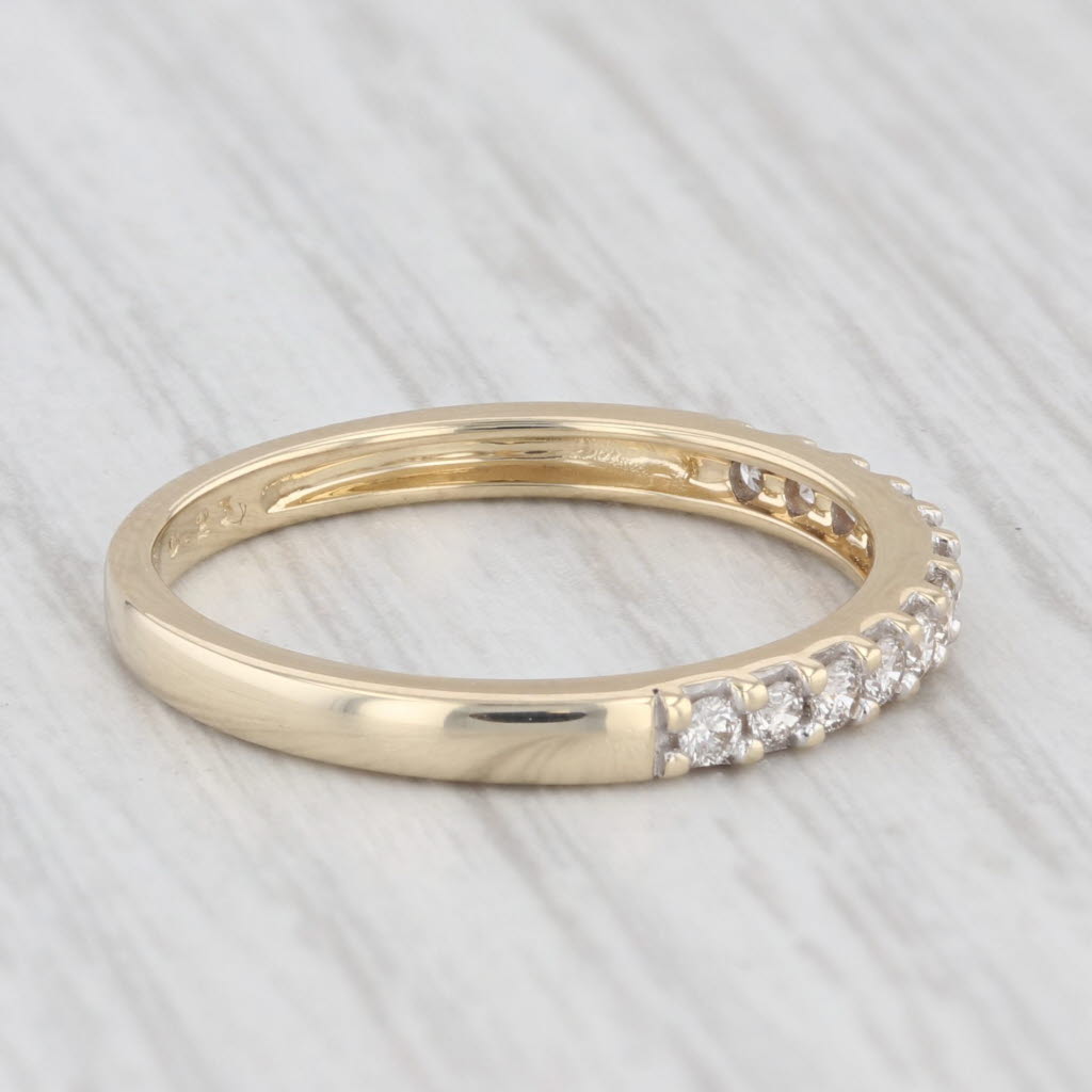 Light Gray 0.23ctw Diamond Wedding Band 14k Yellow Gold Size 6 Anniversary Stackable Ring