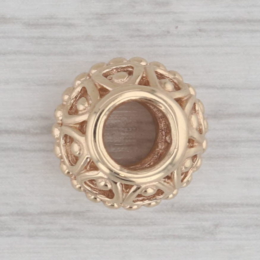 Gray Authentic Pandora Gilded Cage 750458 14k Yellow Gold Retired Bead Charm