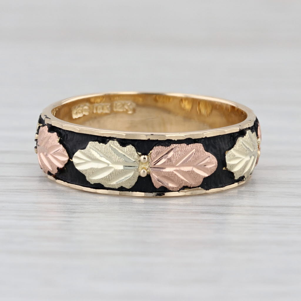 Mount Rushmore Black Hills Gold Leaf Ring Wedding Band 10k 12k Size 11