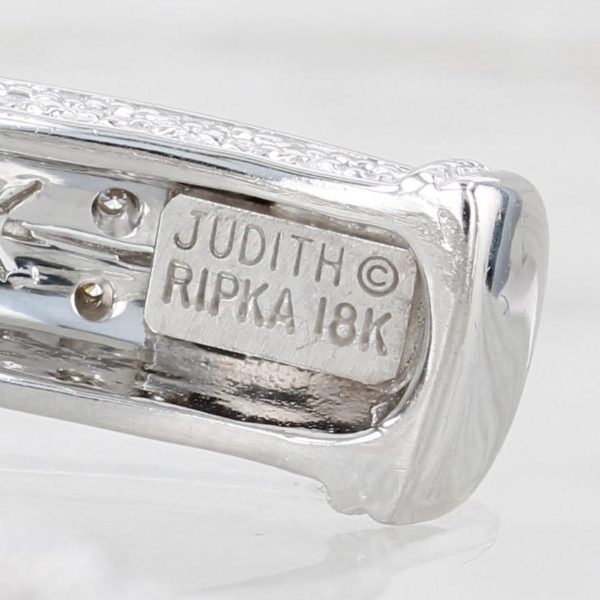 Light Gray Judith Ripka 1ctw Diamond Cuff Bracelet 18k White Gold