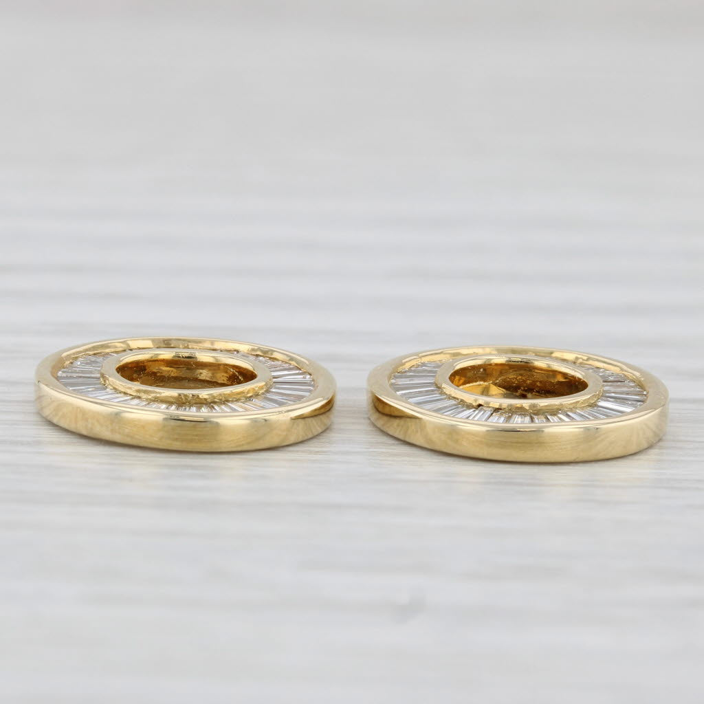 Light Gray New 1.10ctw Earring Enhancers Jackets 14k Yellow Gold for Stud Earrings