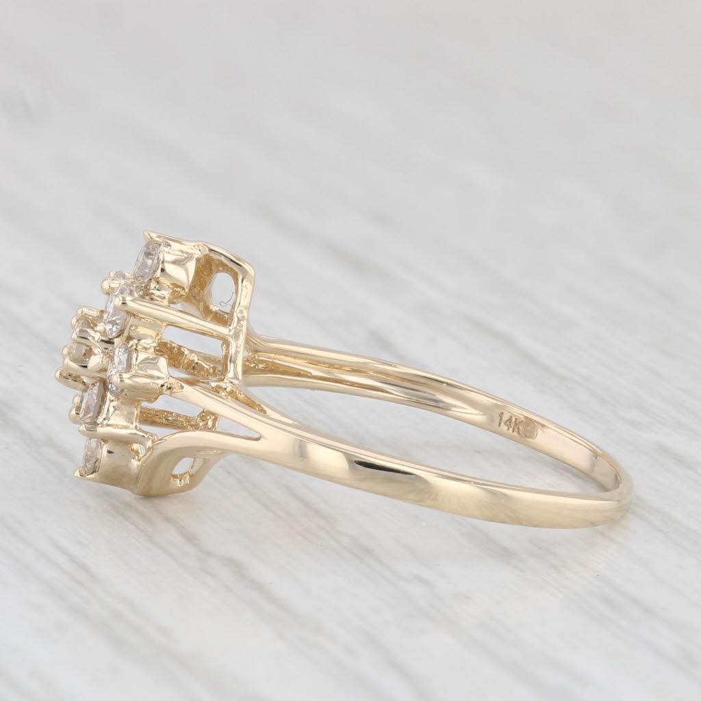 Light Gray 0.30ctw Diamond Cluster Engagement Ring 14k Yellow Gold Size 5
