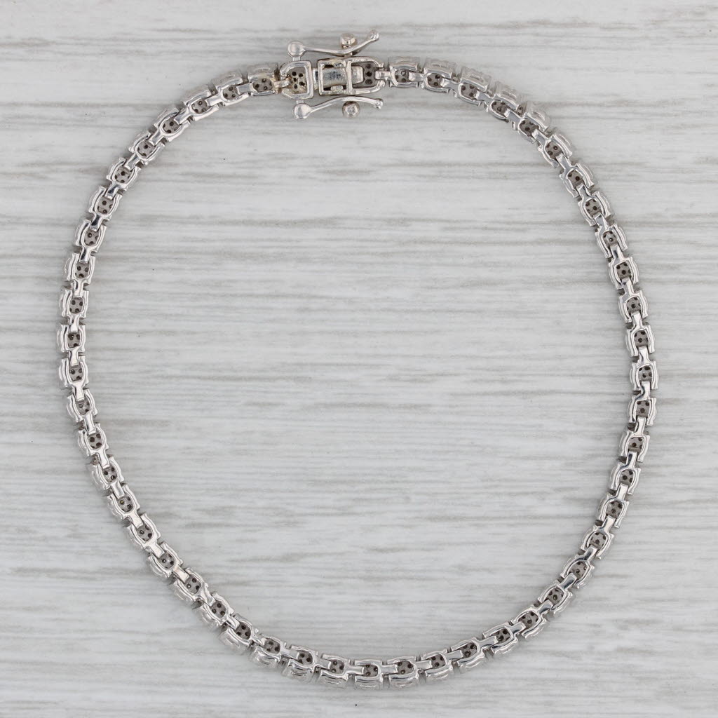 Gray 0.35ctw Diamond Tennis Bracelet 10k White Gold 7" 3mm