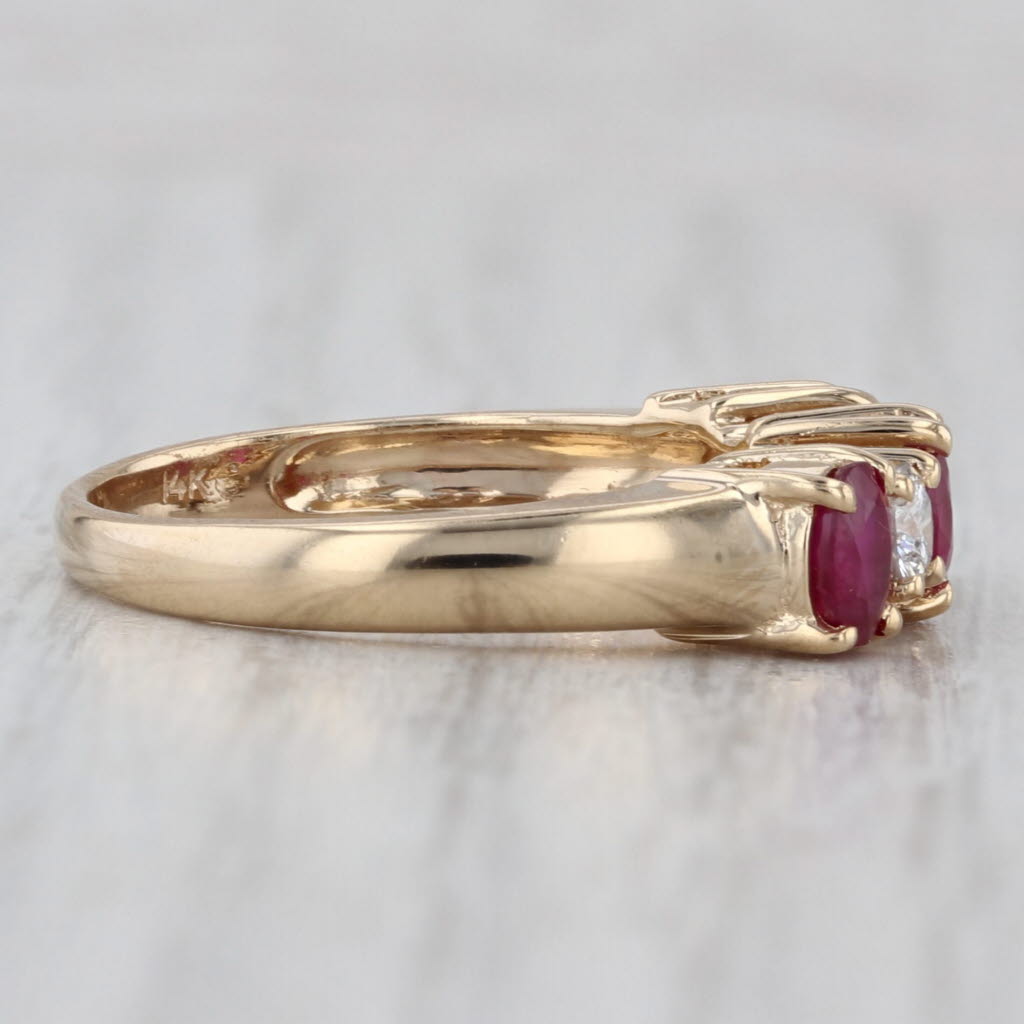 2.35ctw Ruby Diamond 5-Stone Ring 14k Yellow Gold Size 8