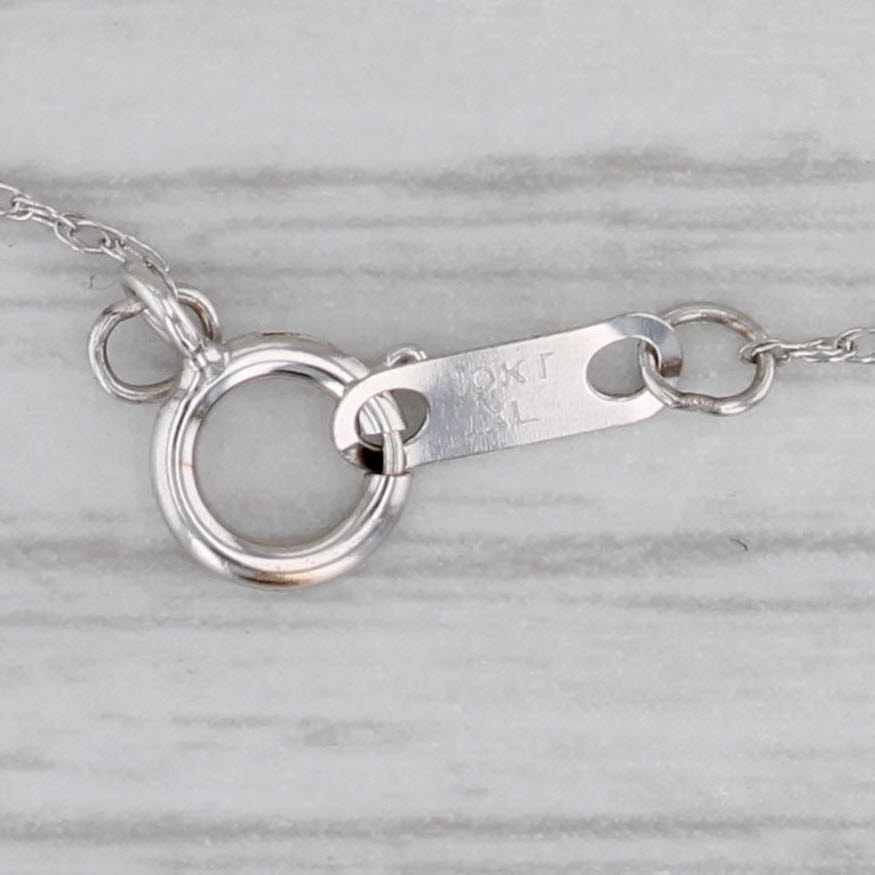Gray New 0.10ctw Diamond Teardrop Figure 8 Pendant Necklace 10k White Gold 18"
