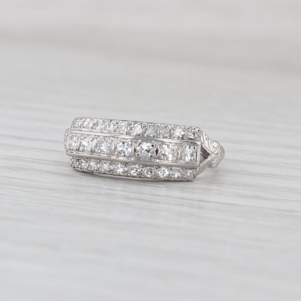Vintage 0.33ctw Diamond Ring Platinum Wedding Anniversary Band Size 5.75