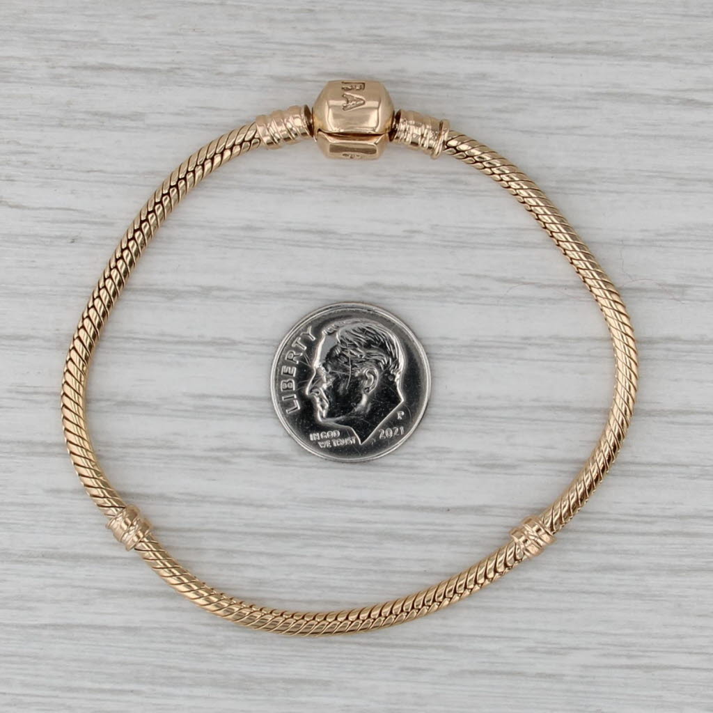Pandora Moments Gold Clasp Charm Bracelet 550702 14k Yellow Gold 6.75" 17cm