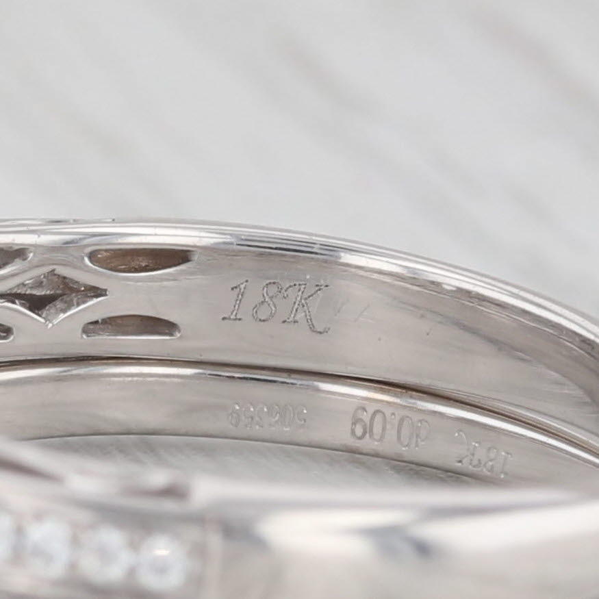 Gray Diamond Semi Mount Engagement Ring Wedding Band Bridal Set 18k Gold Simon G