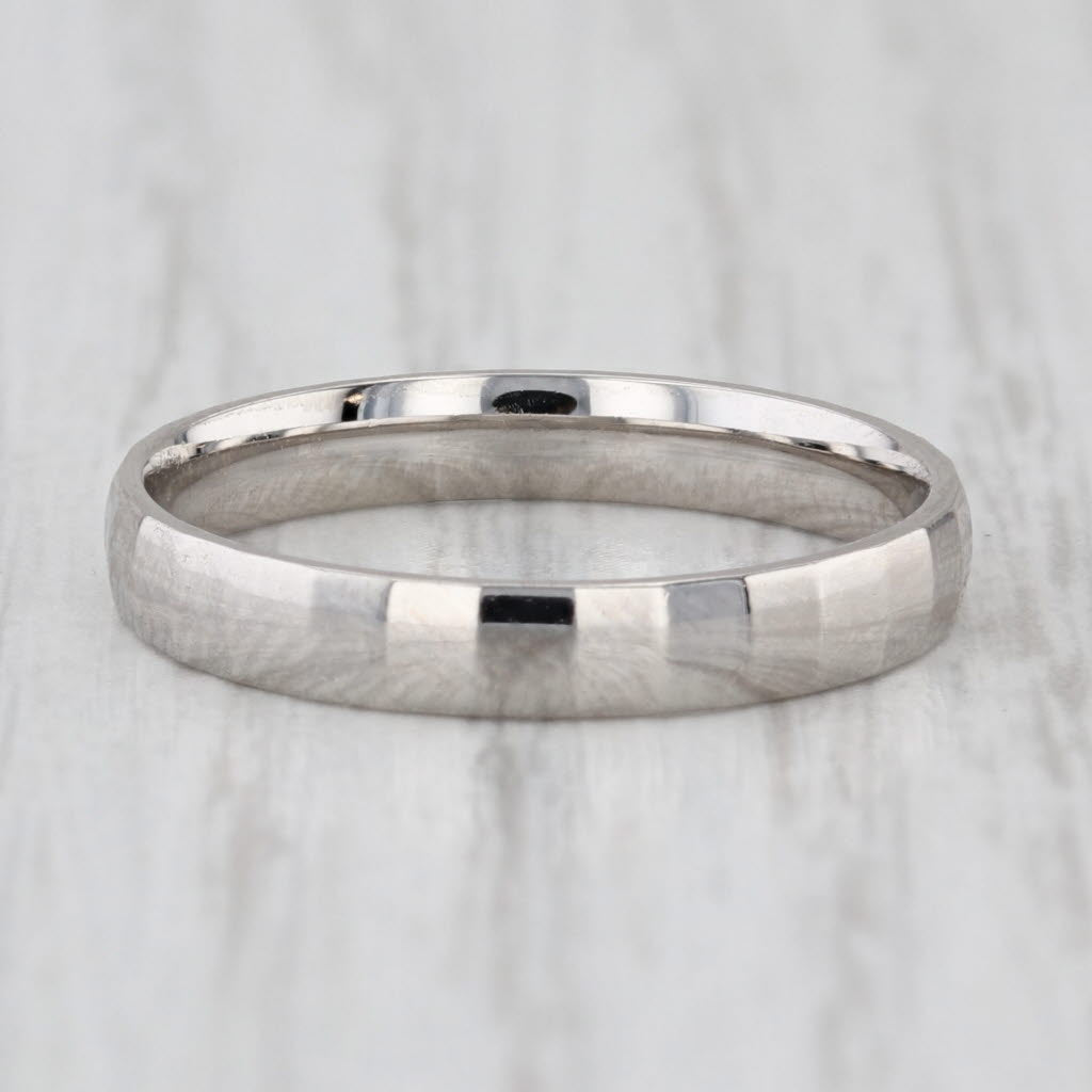 Beveled Band Ring 950 Platinum Size 6.5 Stackable Wedding Band