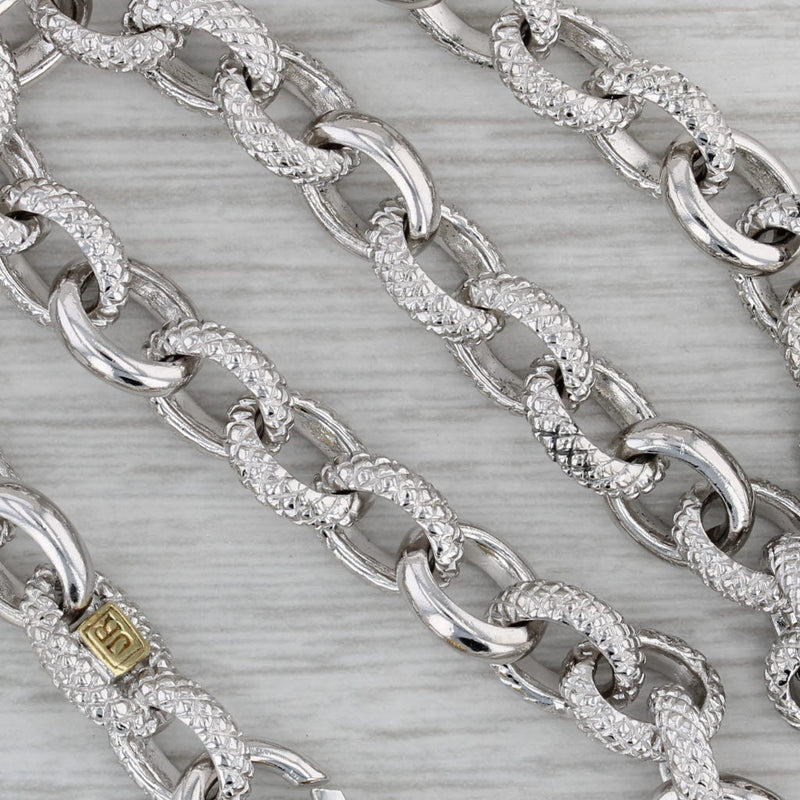 Dark Gray Judith Ripka Diamond Heart Pendant Necklace Sterling Silver 18k Gold 16.5"