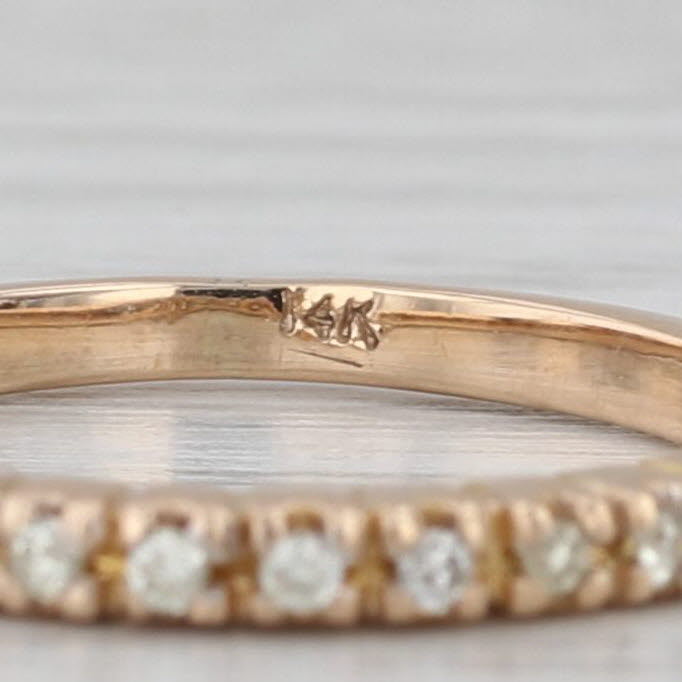 Diamond Wedding Band 14k Yellow Gold Stackable Size 6 Ring