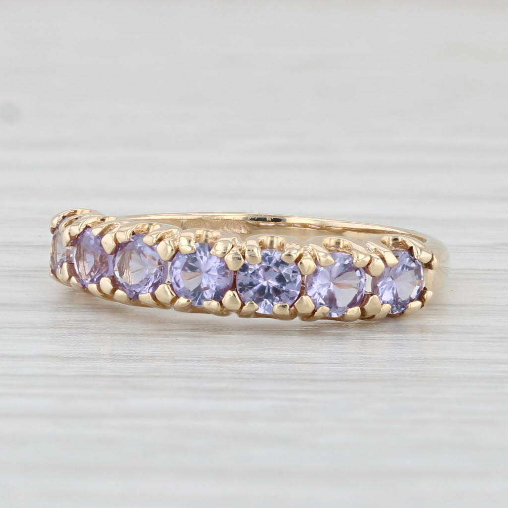 Light Gray 0.85ctw Color Change Lab Created Sapphire Ring 10k Yellow Gold Size 4.75
