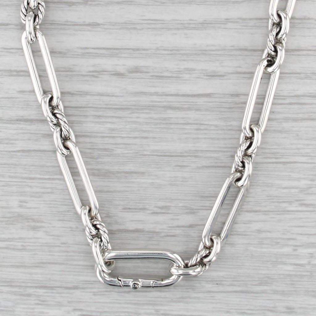 David Yurman Oval & Circle Link Necklace Sterling Silver 18k Gold Overlay 21"