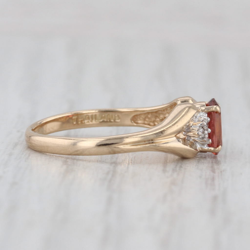 0.80ctw Pink Tourmaline Diamond Ring 14k Yellow Gold Size 8