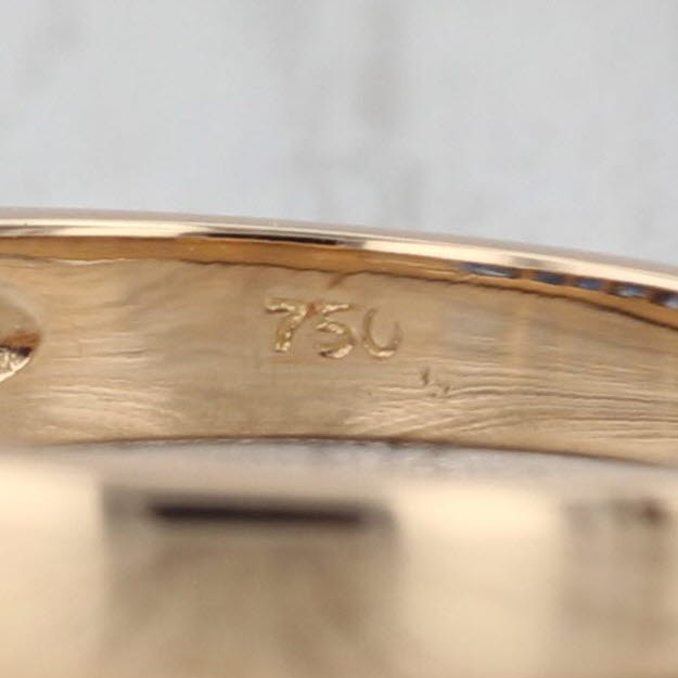 0.80ctw Blue Sapphire Ring 18k Yellow Gold Stackable Band Size 6.75