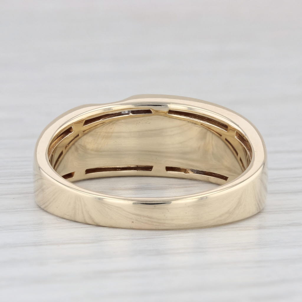Light Gray 0.20ctw Diamond Men's Ring 10k Yellow Gold Size 10.5 Wedding Band