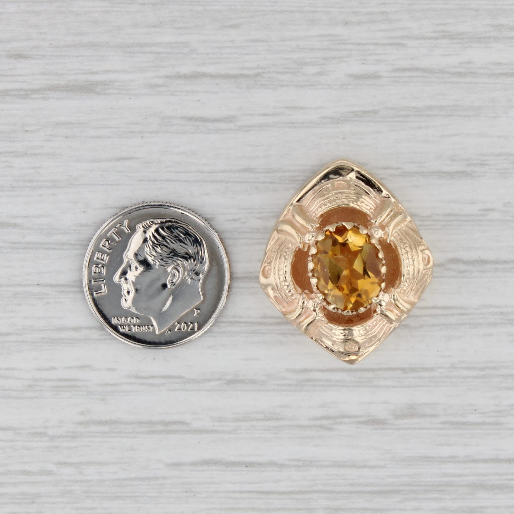Gray Large Vintage 2.40ct Citrine Slide Bracelet Charm 14k Yellow Gold Richard Klein