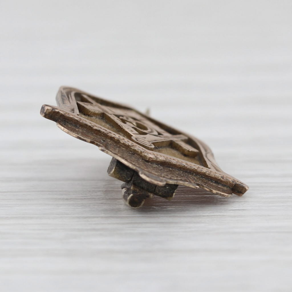 Antique Masonic Pin 6-7k Gold Square Compass Blue Lodge Emblem Badge