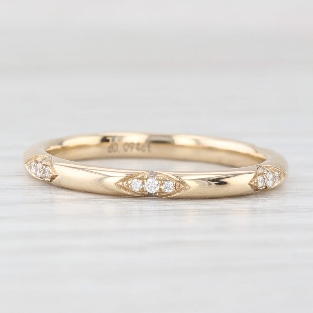 Light Gray New Diamond Wedding Band 14k Yellow Gold Stackable Anniversary Ring Size 6.5