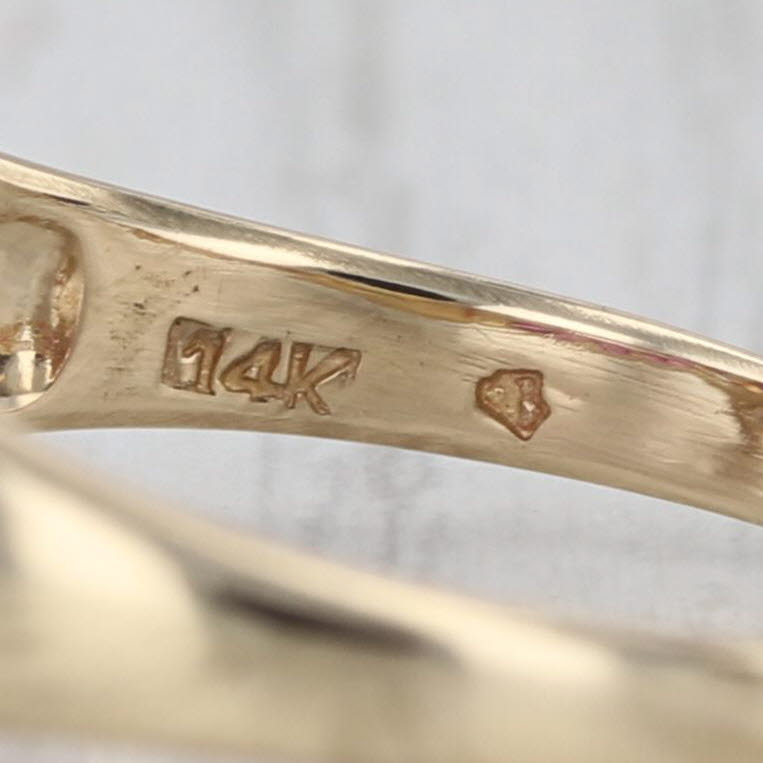 0.56ctw Natural & Lab Created Ruby Diamond Ring 14k Yellow Gold Size 8