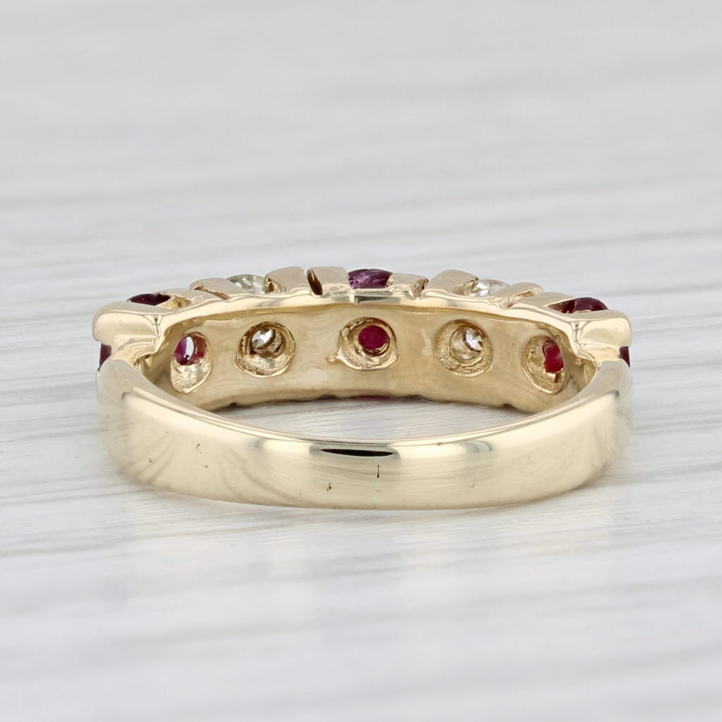 Light Gray 0.85ctw Ruby Diamond Ring 14k Yellow Gold Size 2.75 Stackable
