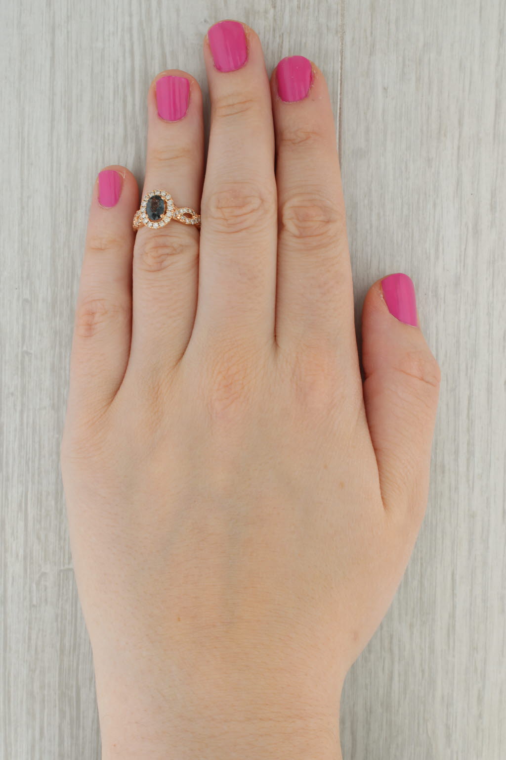 Tan Le Vian 1.36ctw Spinel Diamond Halo Ring 14k Rose Gold Size 5 Engagement