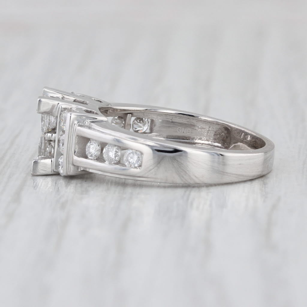 0.96ctw Princess Diamond Engagement Ring 14k White Gold Size 6.75-7