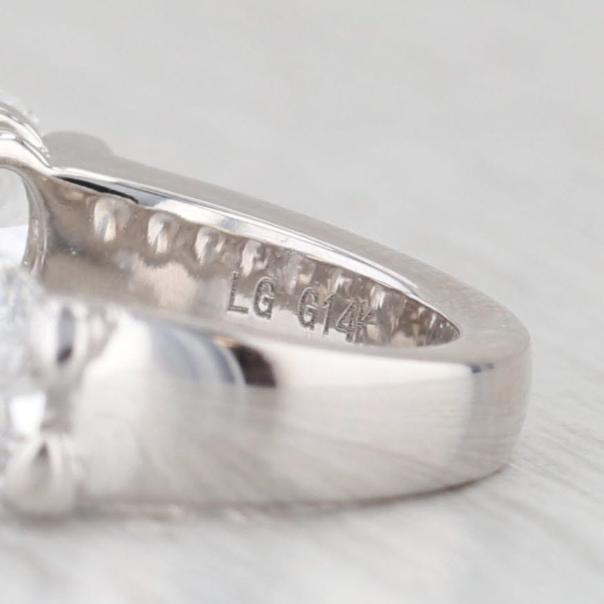 Light Gray New 3.08ctw Lab Grown Diamond Ring Wedding Anniversary Band 14k White Gold S 6.5