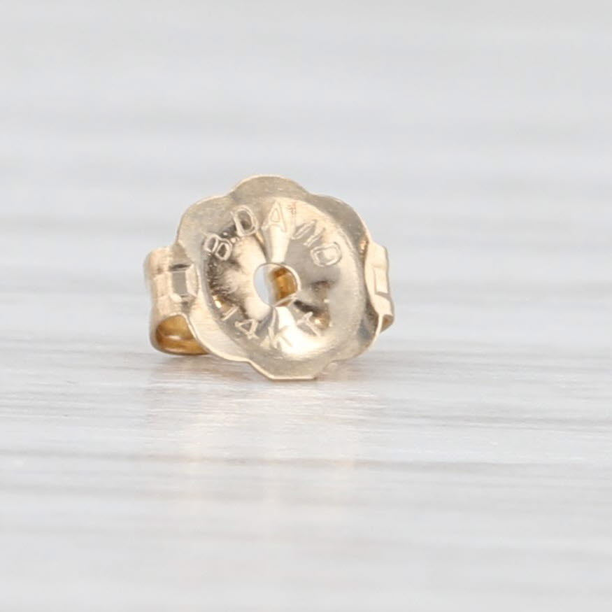 Light Gray Dyed Black Cultured Pearl Solitaire Stud Earrings 14k Yellow Gold 6.3mm