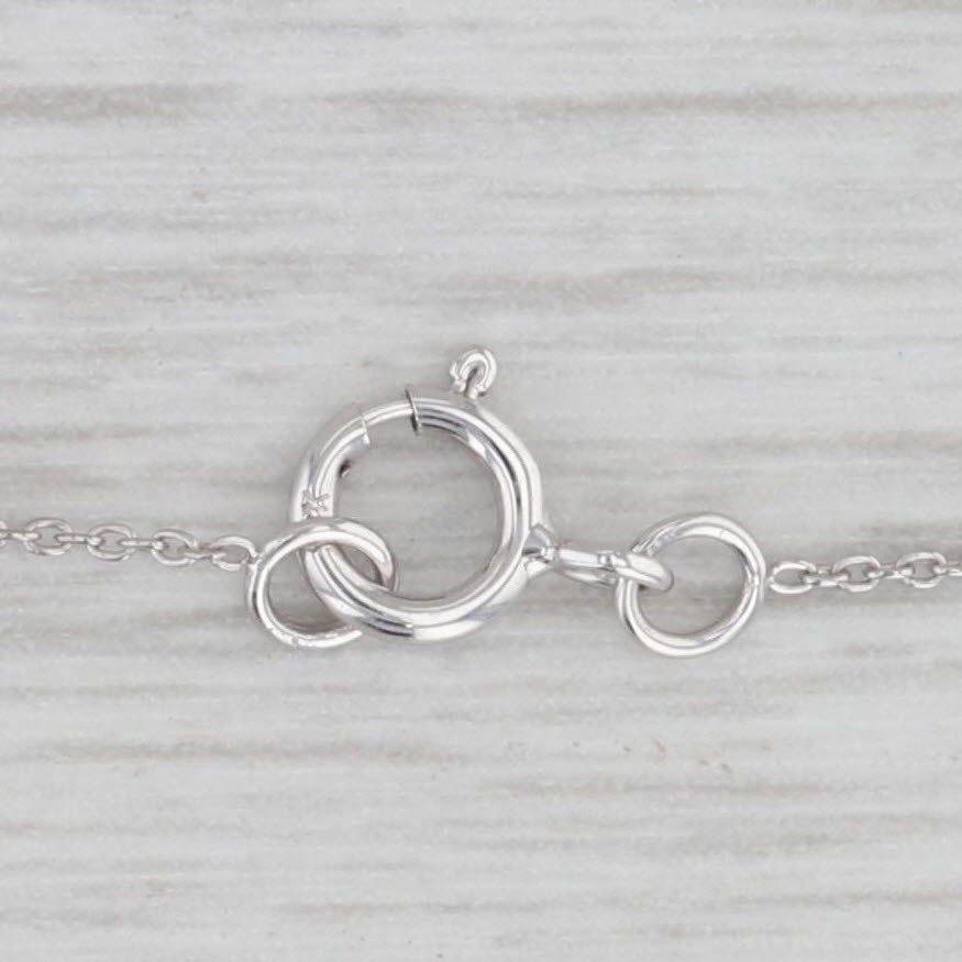 Light Gray New 0.15ctw Blue Sapphire Flower Pendant Necklace 10k White Gold Cable Chain
