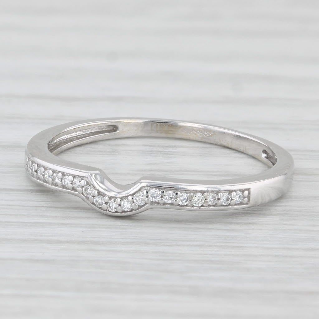 Light Gray Diamond Ring Guard 14k White Gold Stackable Band Size 7 Wedding Anniversary