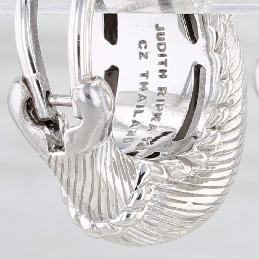 Light Gray 0.30ctw Cubic Zirconia Drop Earrings Sterling Silver Omega Backs Judith Ripka