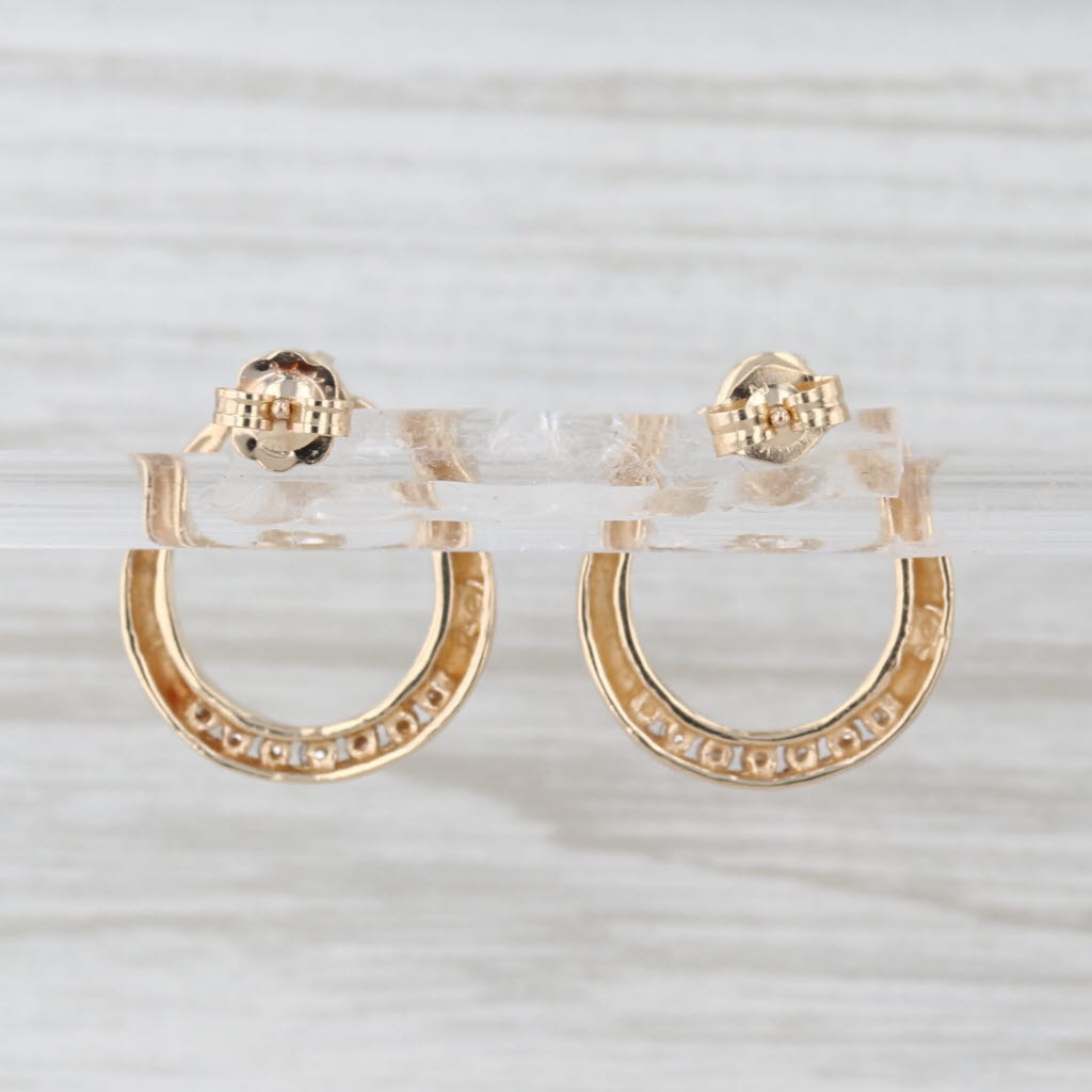 0.60ctw Diamond Stud Earrings w/ Jackets 14k Yellow Gold Convertible