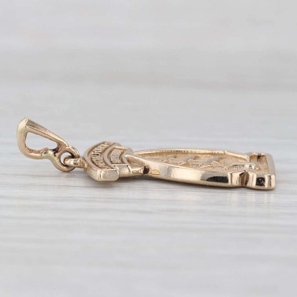 Light Gray Special Forces Airborne Pendant Sword Arrowhead Coat of Arms 10k Gold Military
