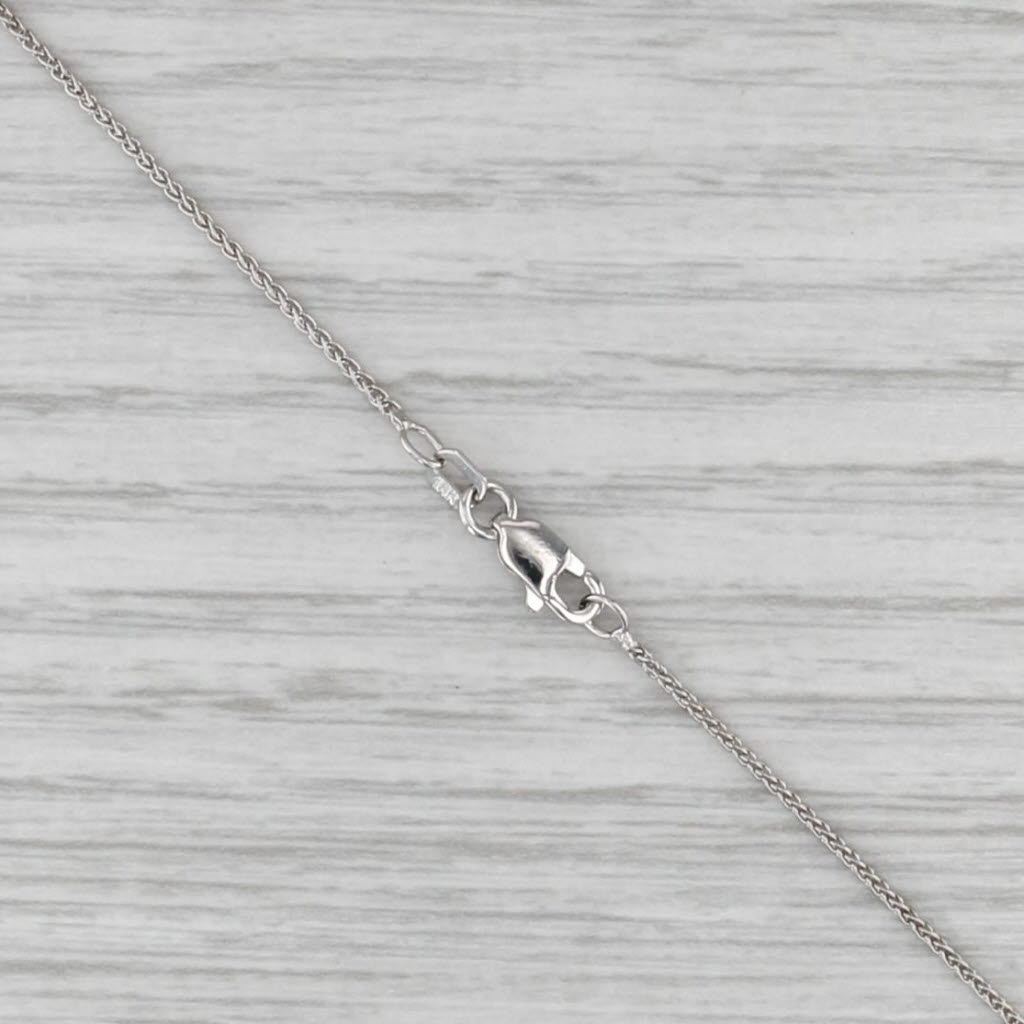 0.99ctw Diamond Cross Pendant Necklace 18k White Gold 17.75" Wheat Chain