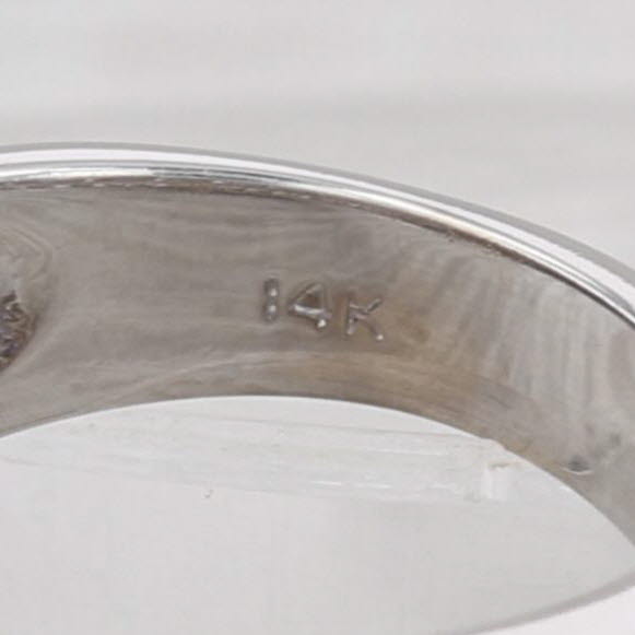 1.20ctw Blue Sapphire Diamond Ring 14k White Gold Size 6 Band