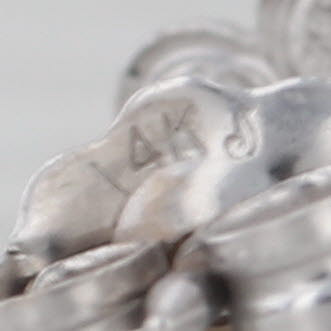 Small Flower Stud Earrings 14k White Gold Floral Studs