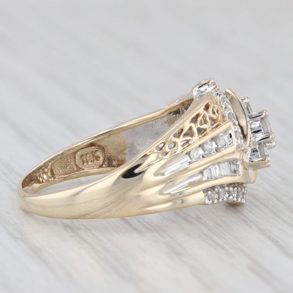 Light Gray 0.25ctw Diamond 3-Stone Ring 10k Yellow Gold Size 8.25 Engagement