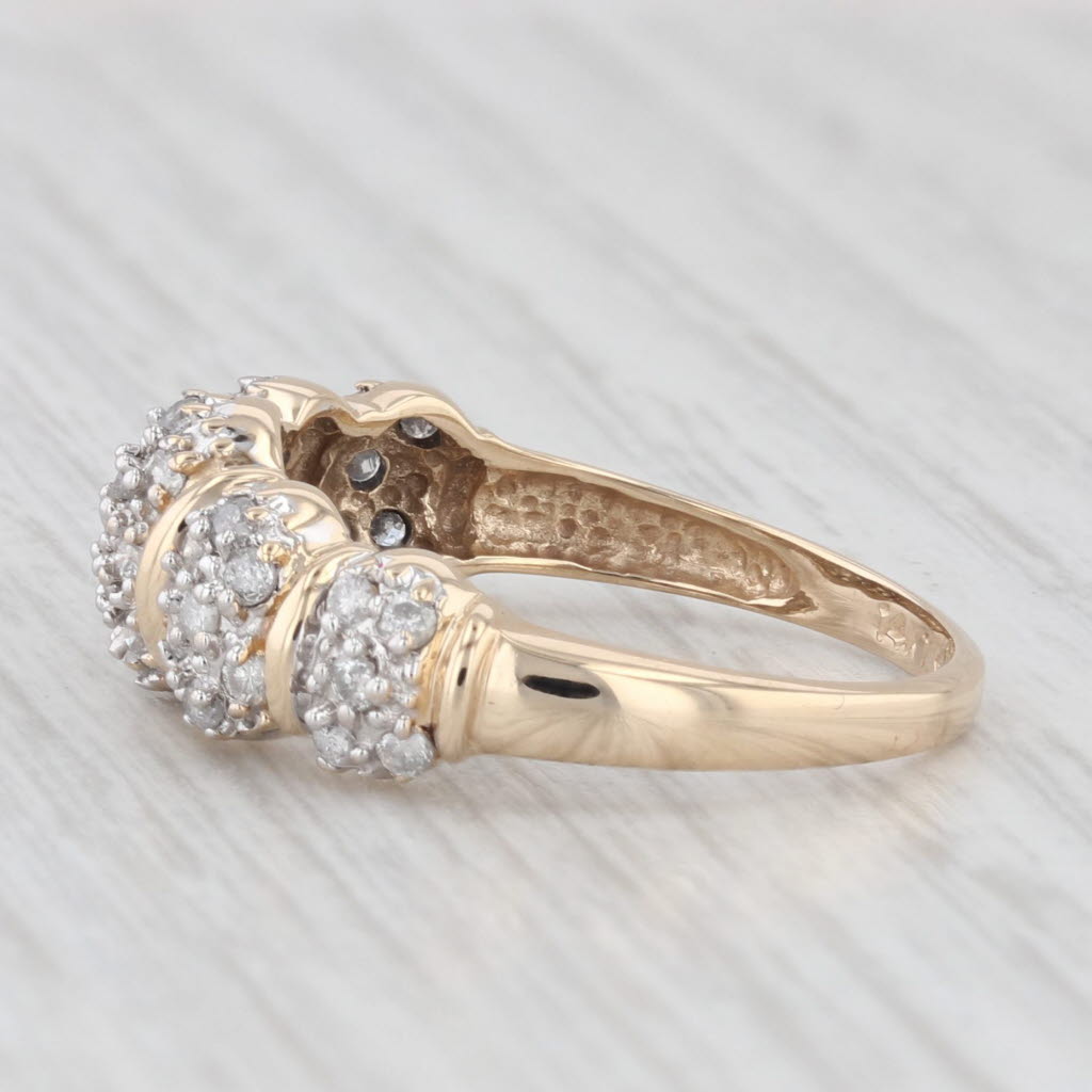 Light Gray 0.45ctw Diamond Cluster Ring 14k Yellow Gold Size 8