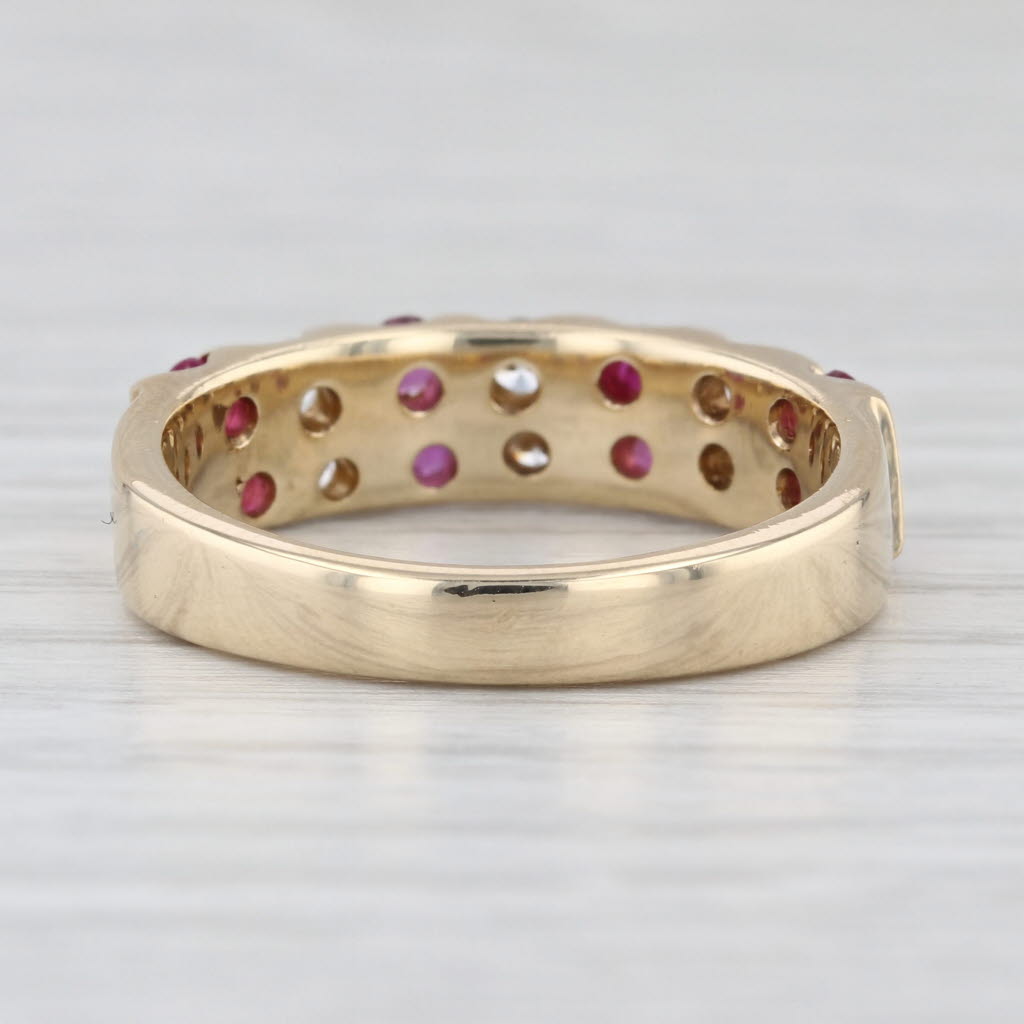 0.74ctw Ruby Diamond Ring 14k Yellow Gold Size 8.25 Stackable