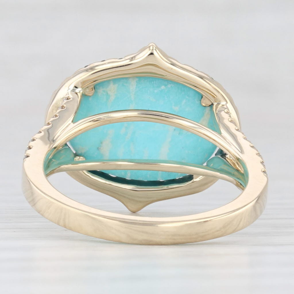 Light Gray New Doves by Doron Paloma Amazonite Tsavorite Ring 14k Yellow Gold Size 6.75