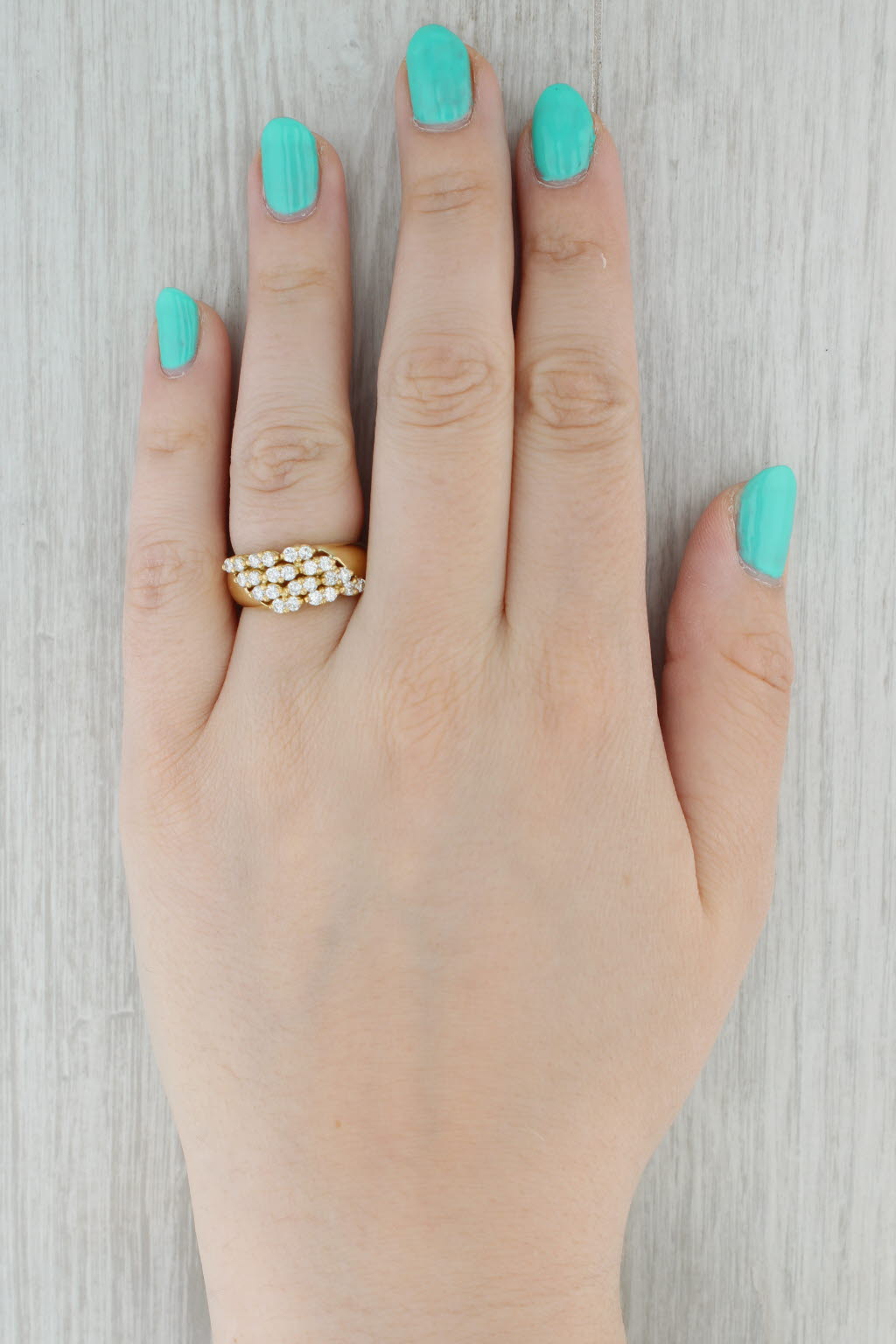 Gray 1ctw Diamond Cluster Ring 18k Yellow Gold Size 7.5