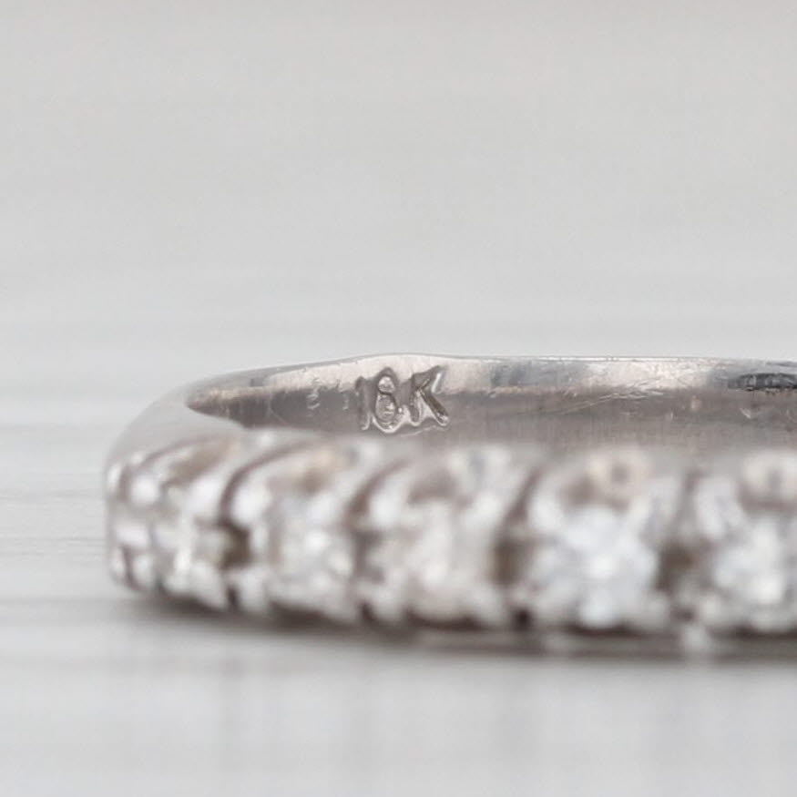 0.15ctw Diamond Stackable Ring 18k White Gold Wedding Band Size 7